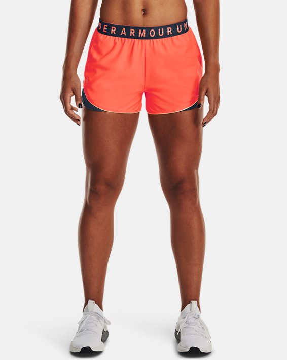 Women's UA Play Up Colorblock Shorts, Orange, pdpMainDesktop image number 0
